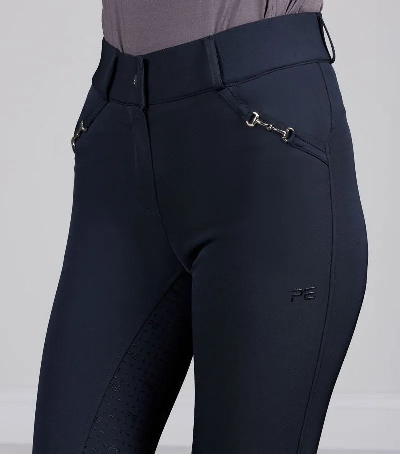 Premier Equine Filetto Womens Gel Full Seat Riding Breeches Navy-2