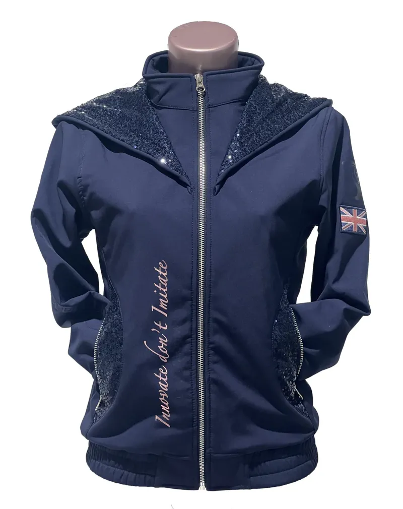 Team Bloomfields Kids Freya Navy Double Collar Showerproof Jacket