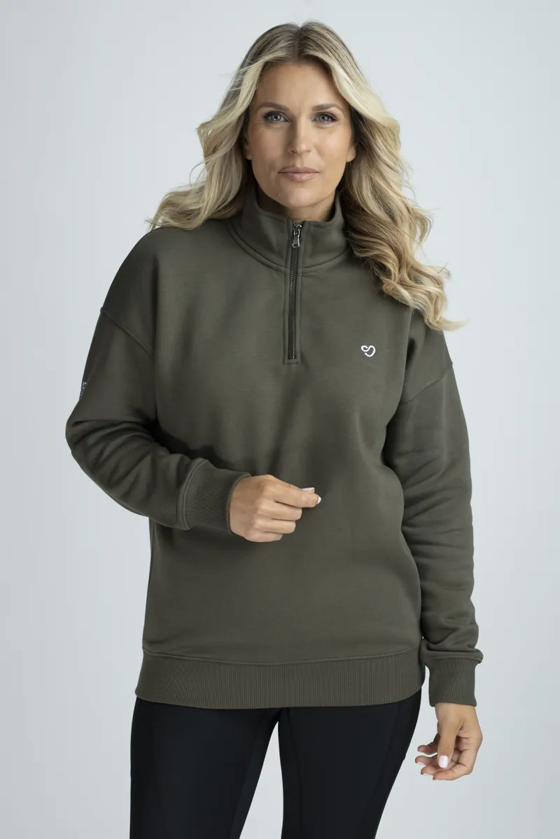 Mochara Half Zip Sweatshirt in Khaki