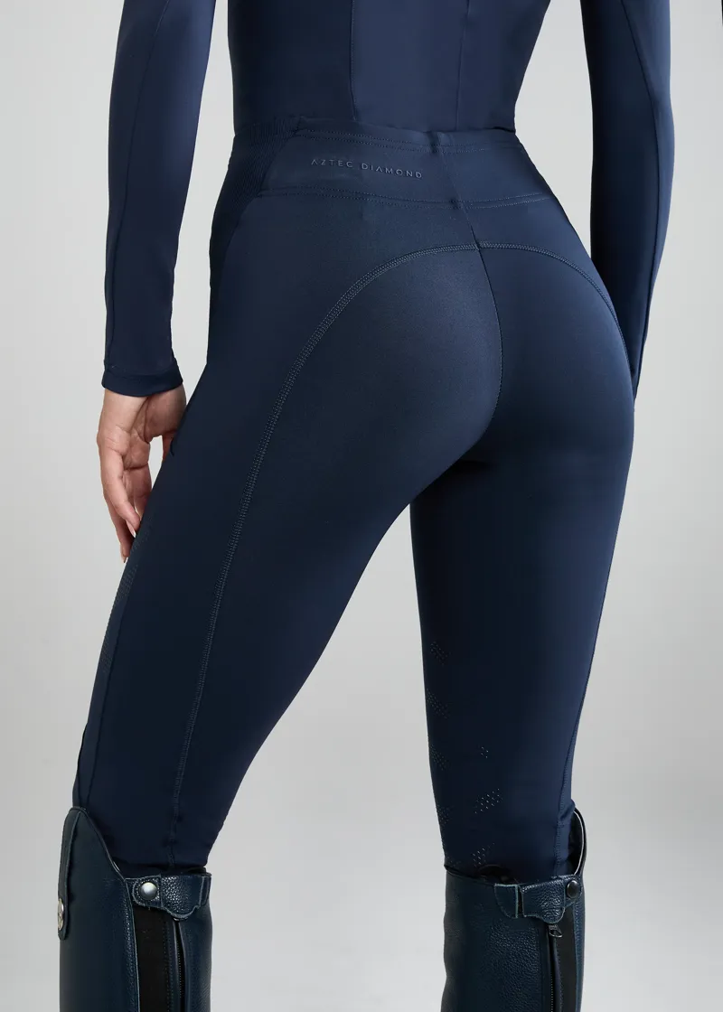 Aztec Diamond Navy Core Leggings-1