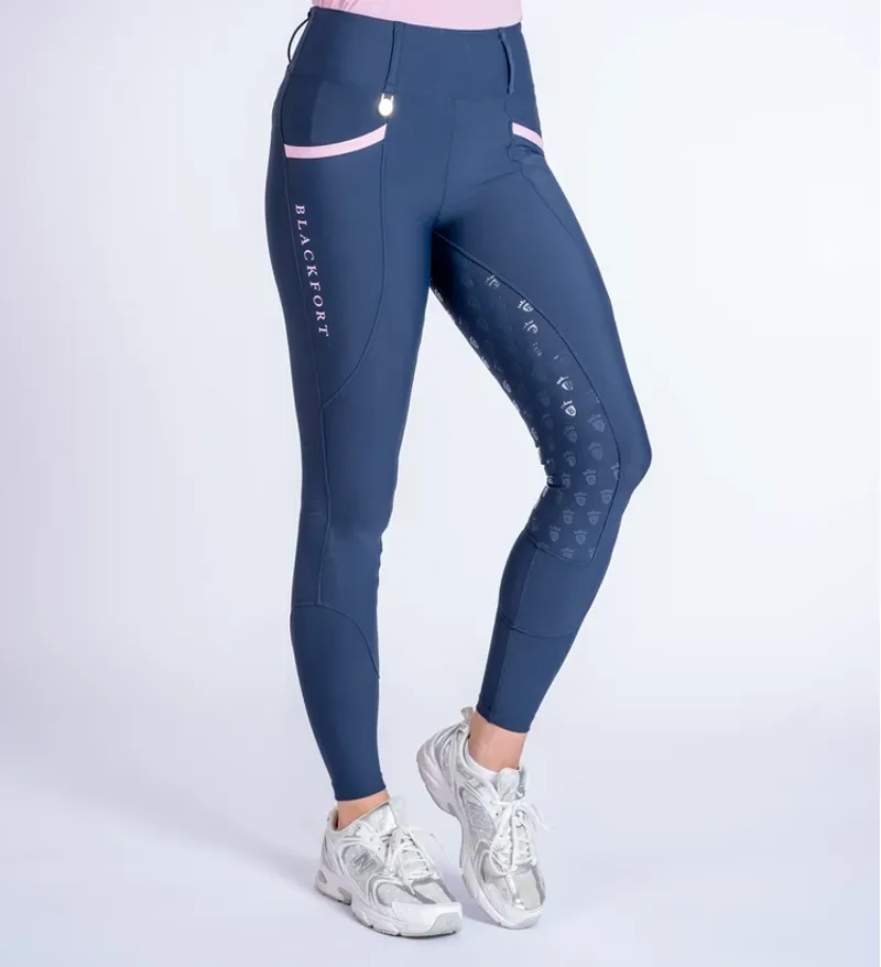 Blackfort Equestrian Navy and Marshmallow Riding Tights 3.0-1