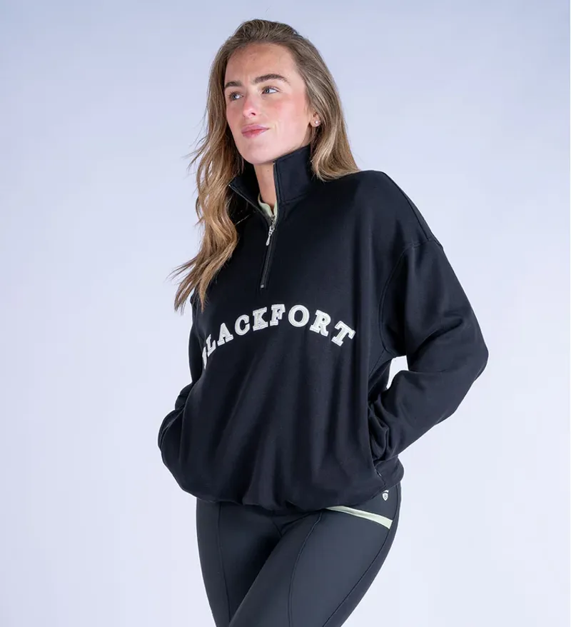 Blackfort Equestrian Ruby Quarter Zip Black and Matcha-2