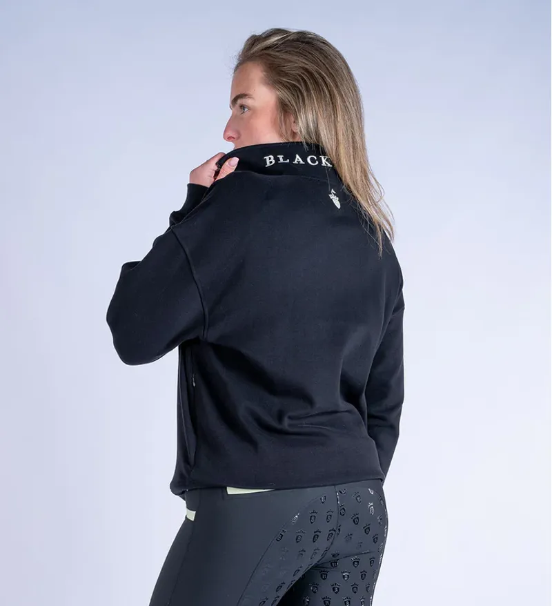 Blackfort Equestrian Ruby Quarter Zip Black and Matcha-3
