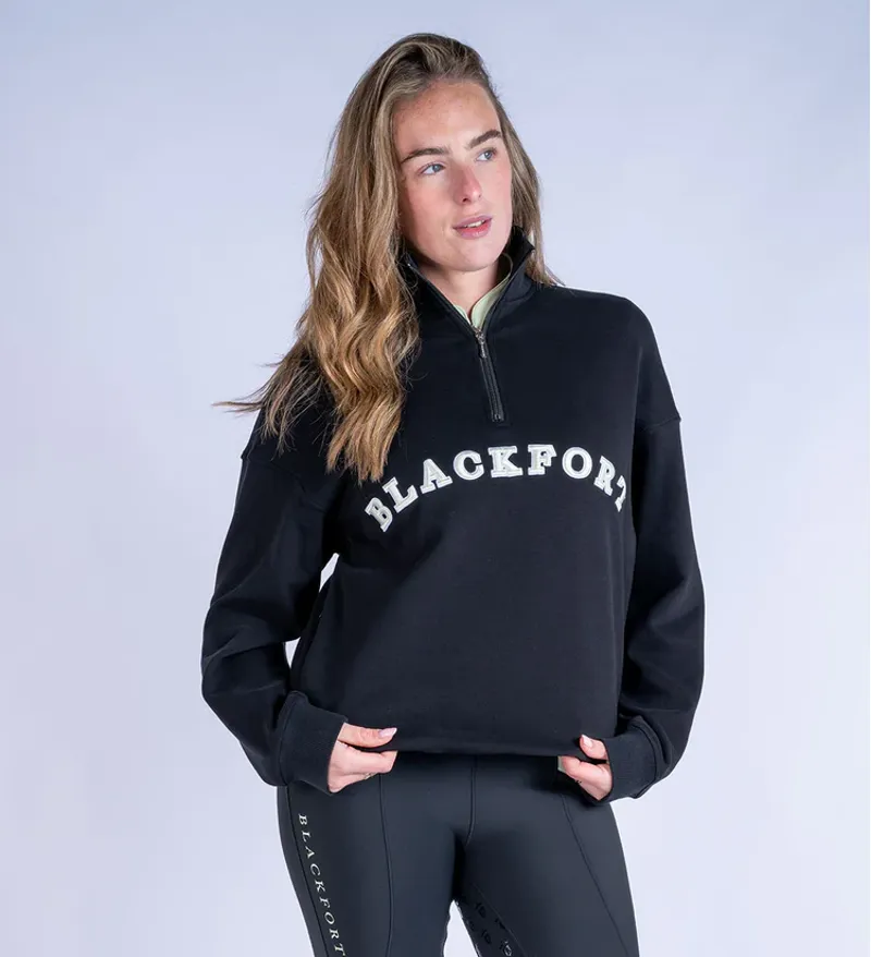 Blackfort Equestrian Ruby Quarter Zip Black and Matcha-1