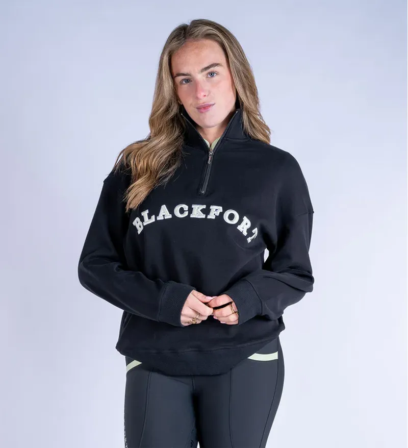 Blackfort Equestrian Ruby Quarter Zip Black and Matcha