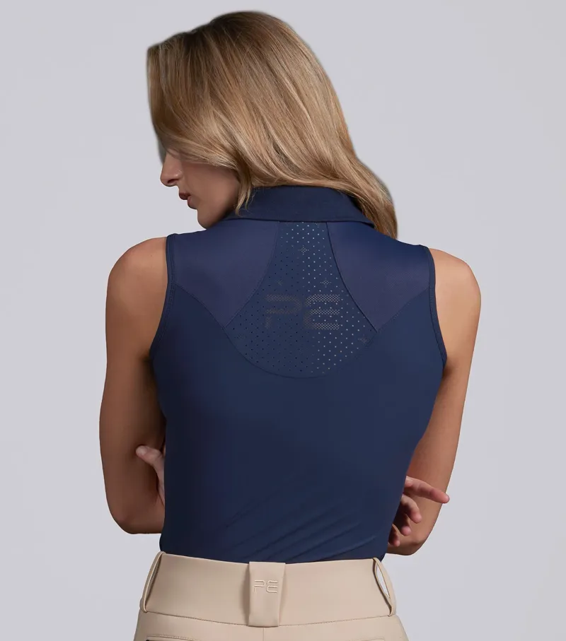 Premier Equine Prospero Sleeveless Polo Top Navy-1