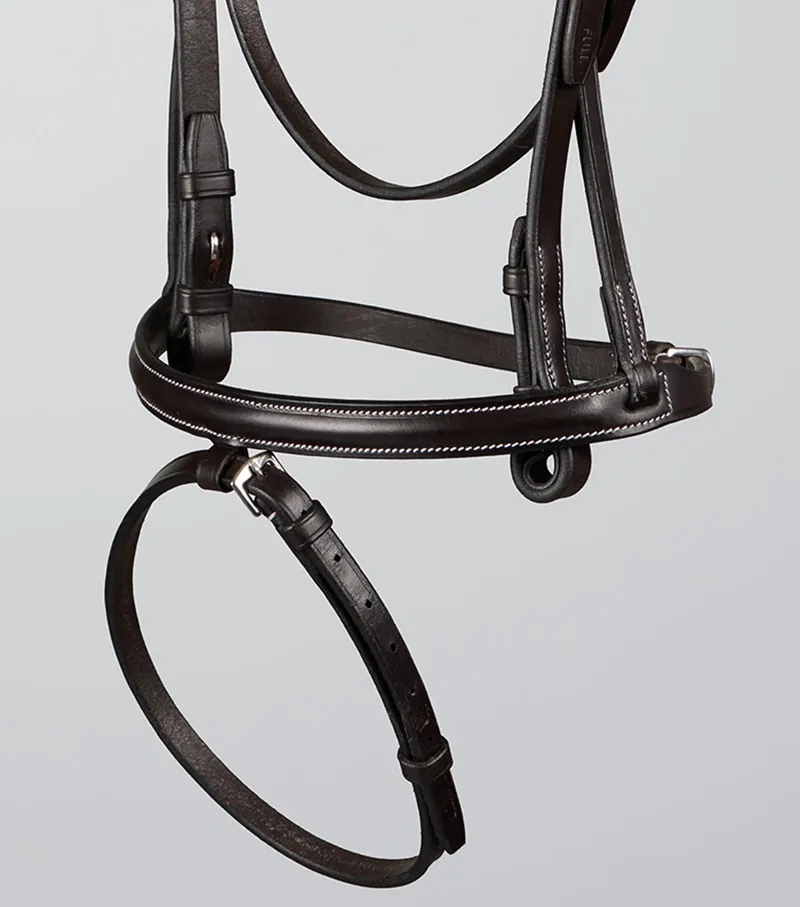 Premier Equine Raised Jumping Bridle with Flash Noseband Dark Havana-3
