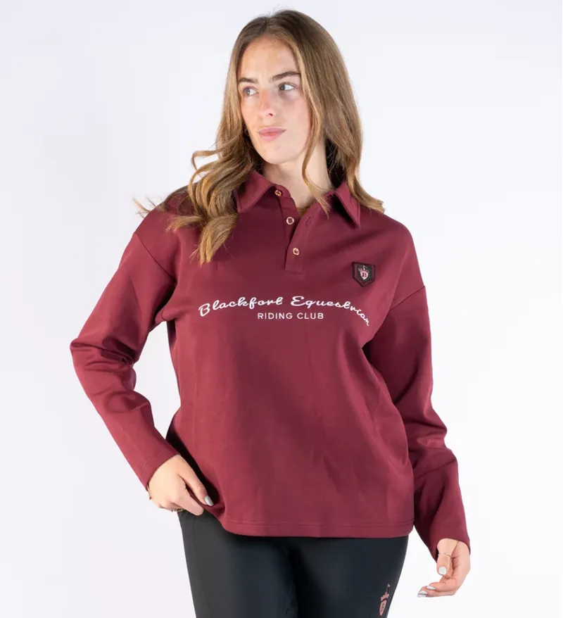 Blackfort Equestrian Remi Rugby Shirt Burgundy-1