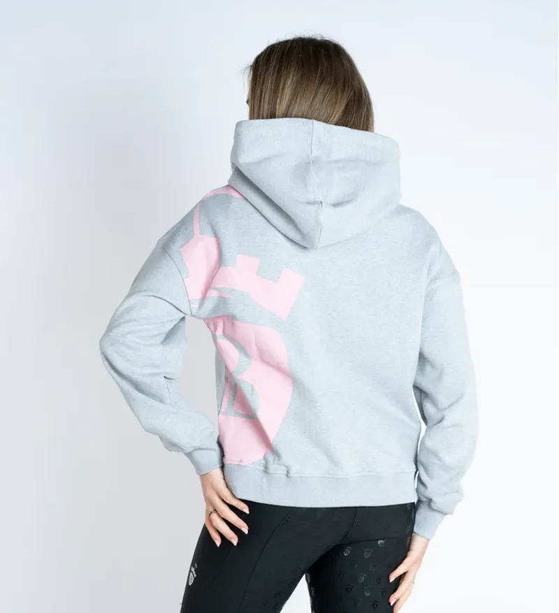 Blackfort Equestrian Grace Light Grey And Pink Hoodie-2