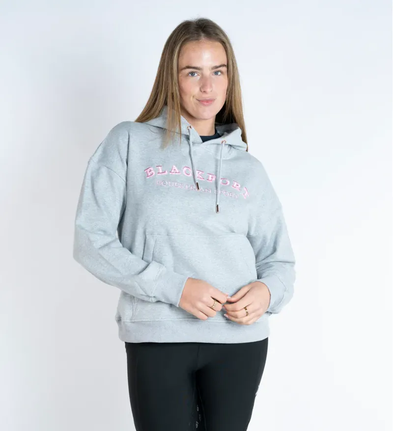 Blackfort Equestrian Grace Light Grey And Pink Hoodie-1