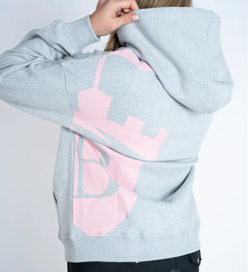 Blackfort Equestrian Grace Light Grey And Pink Hoodie-3