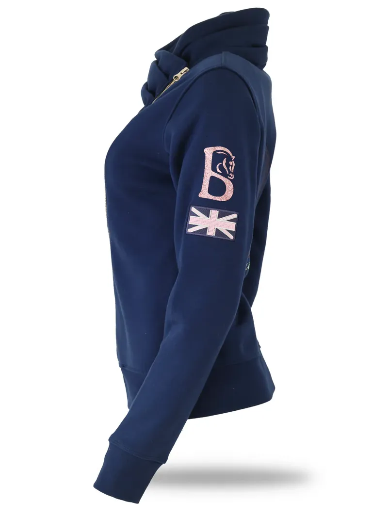 Bloomfields Sabrina Navy and Pink Ruffle Collar Top-1