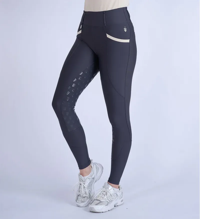 Blackfort Equestrian Grey and Sand Training Tights 3.0