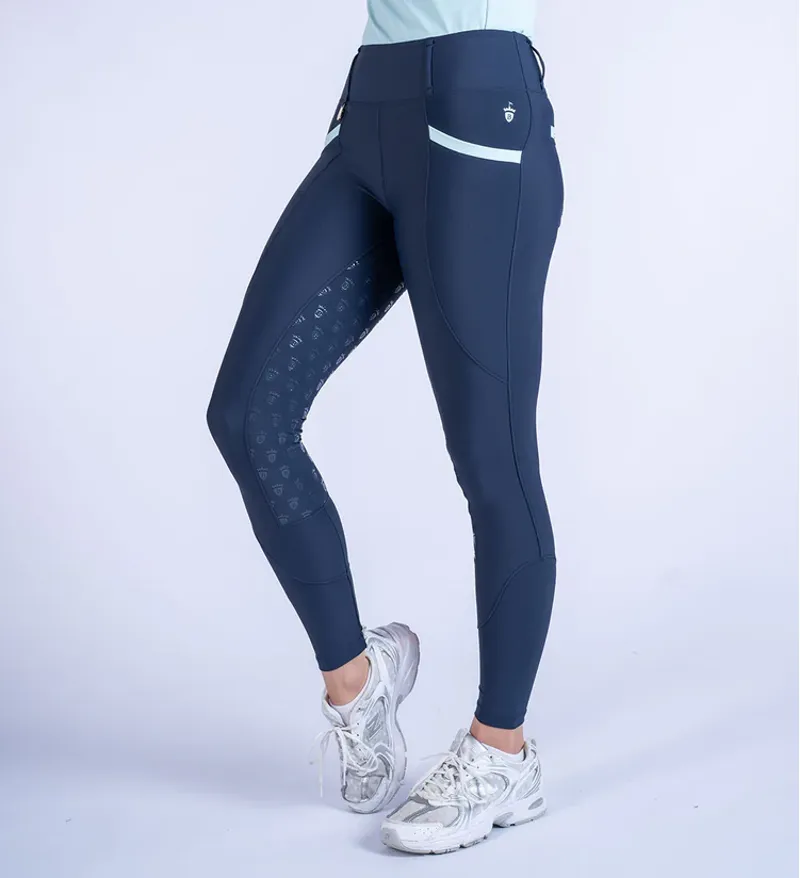 Blackfort Equestrian Navy and Sky Training Tights 3.0-1