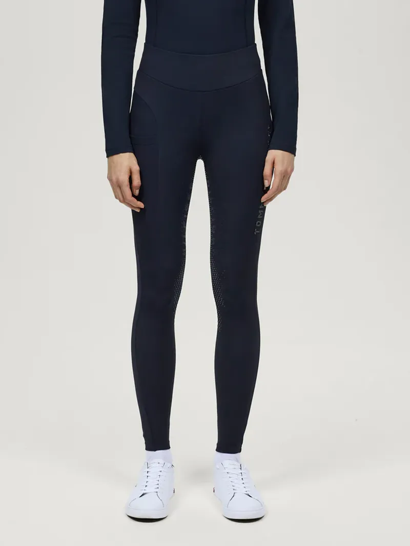 Tommy Hilfiger Elmira All-Year Rhinestone Full Grip Leggings Desert Sky-1