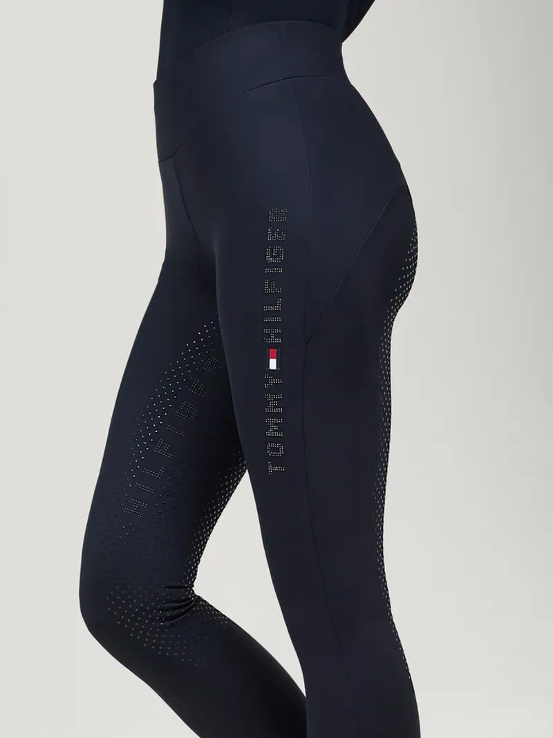 Tommy Hilfiger Elmira All-Year Rhinestone Full Grip Leggings Desert Sky