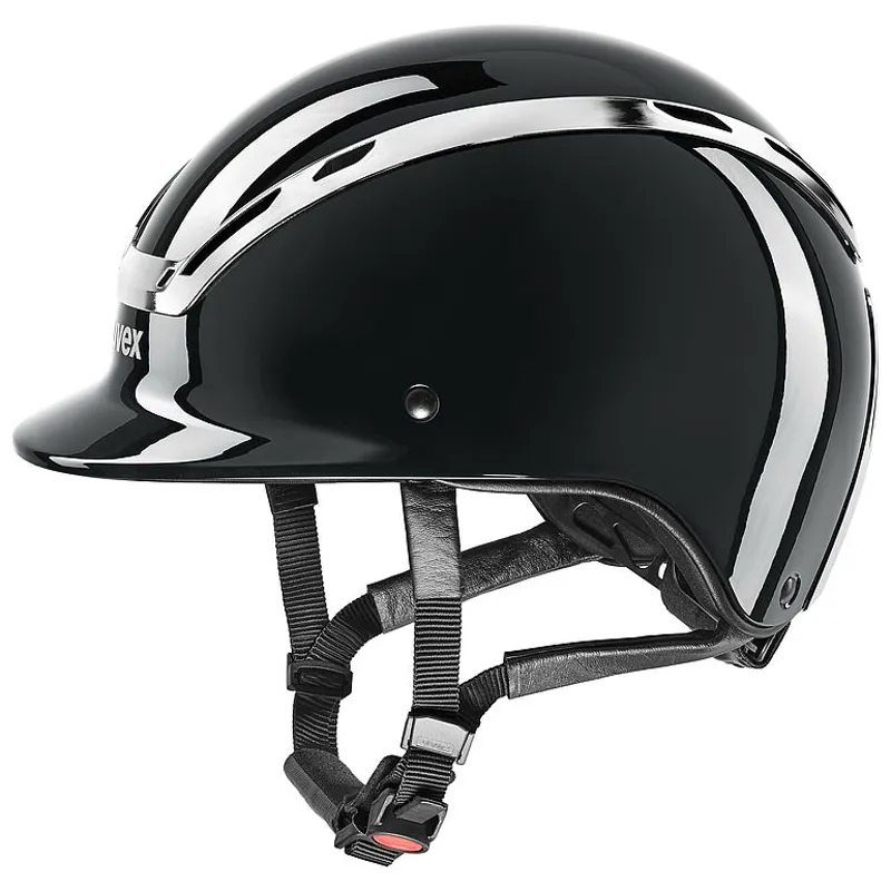 Uvex Exxeed Shiny Black Chrome Riding Helmet