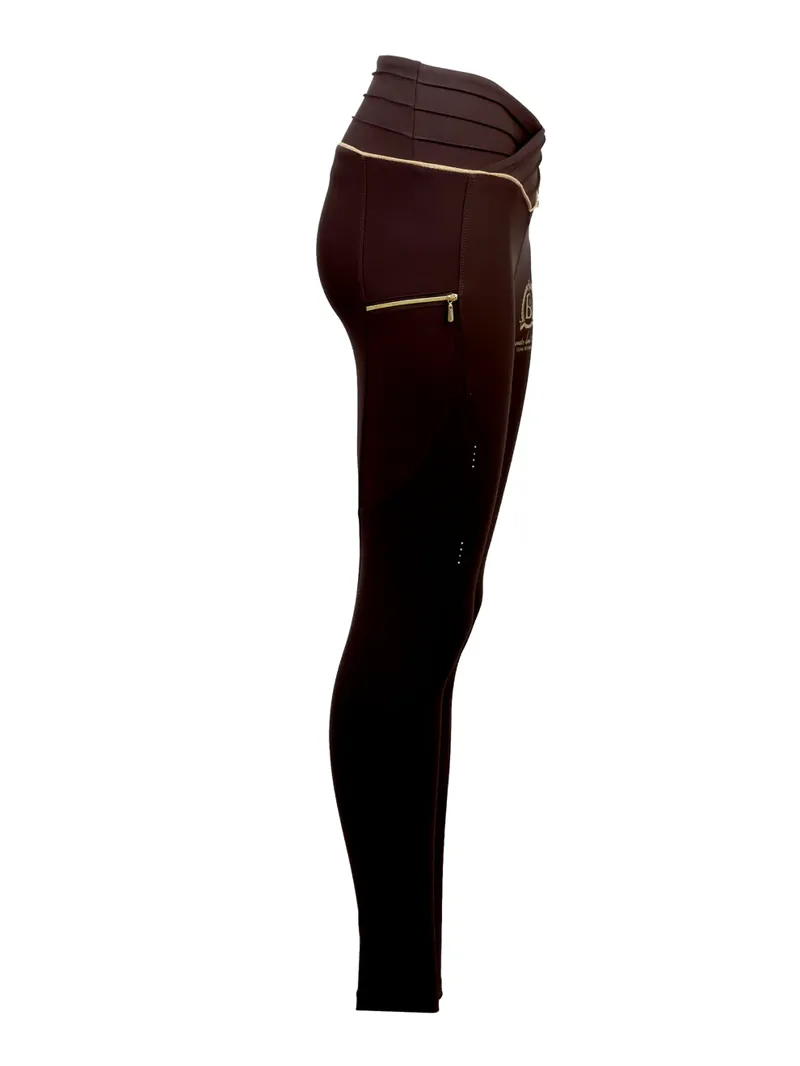 Team Bloomfields Maya Chocolate Pleated Leggings-1
