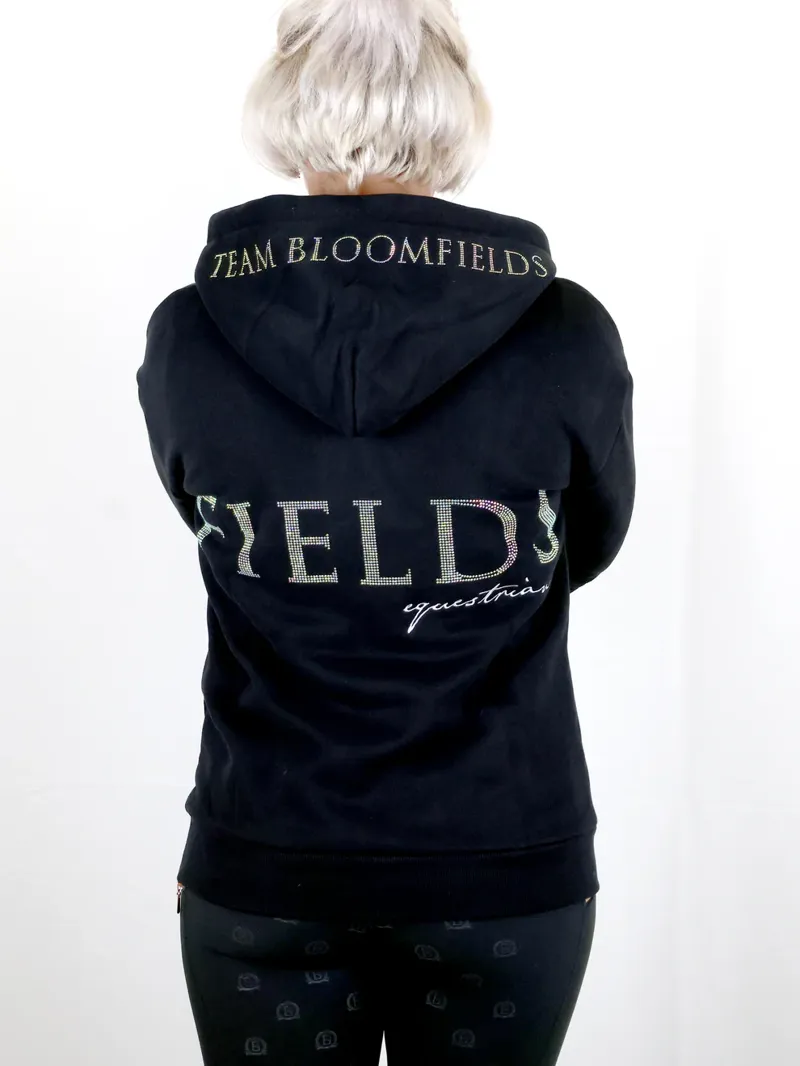 Team Bloomfields Luna Rhinestone Logo Hoodie in Black and Silver-4