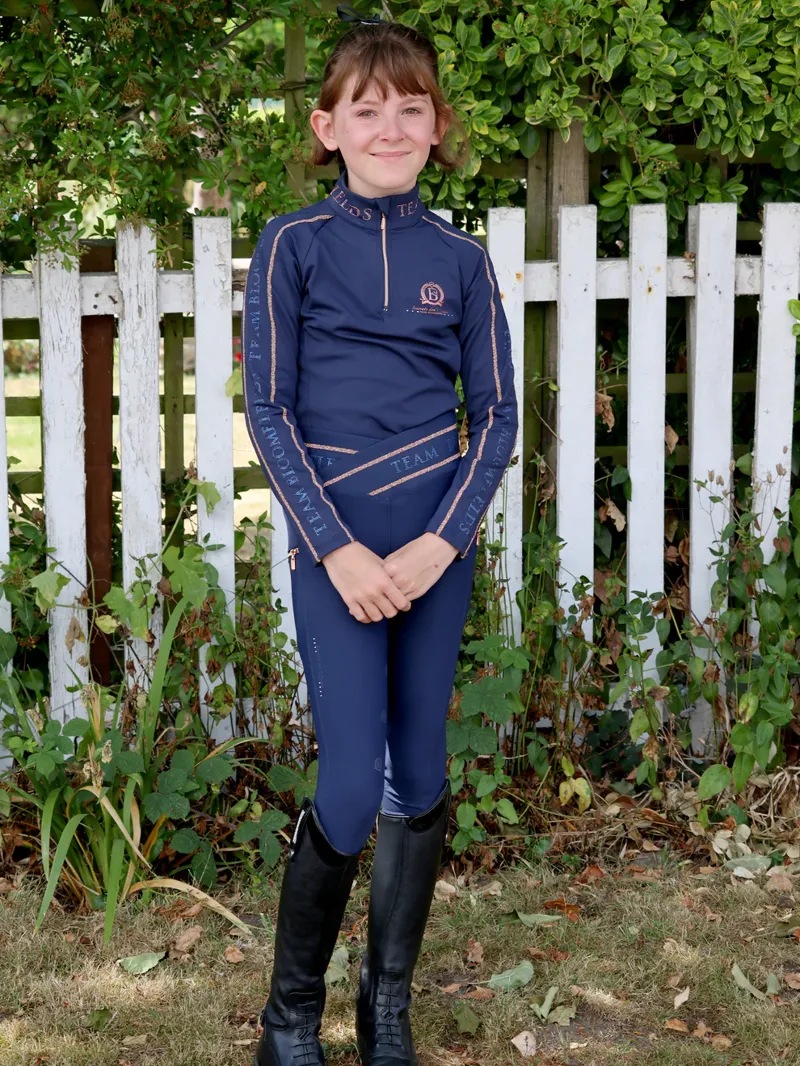 Team Bloomfields Kids Chloe Navy Crystal Base Layer With Long Sleeves-4