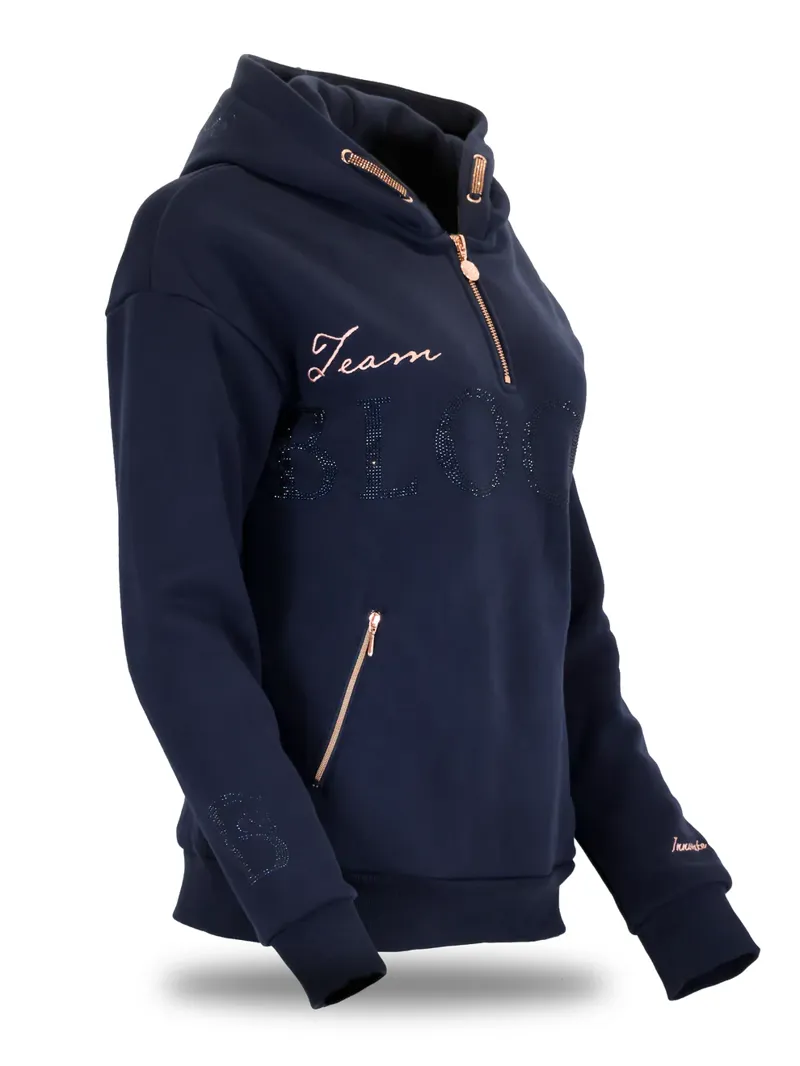 Team Bloomfields Luna Rhinestone Logo Hoodie in Navy