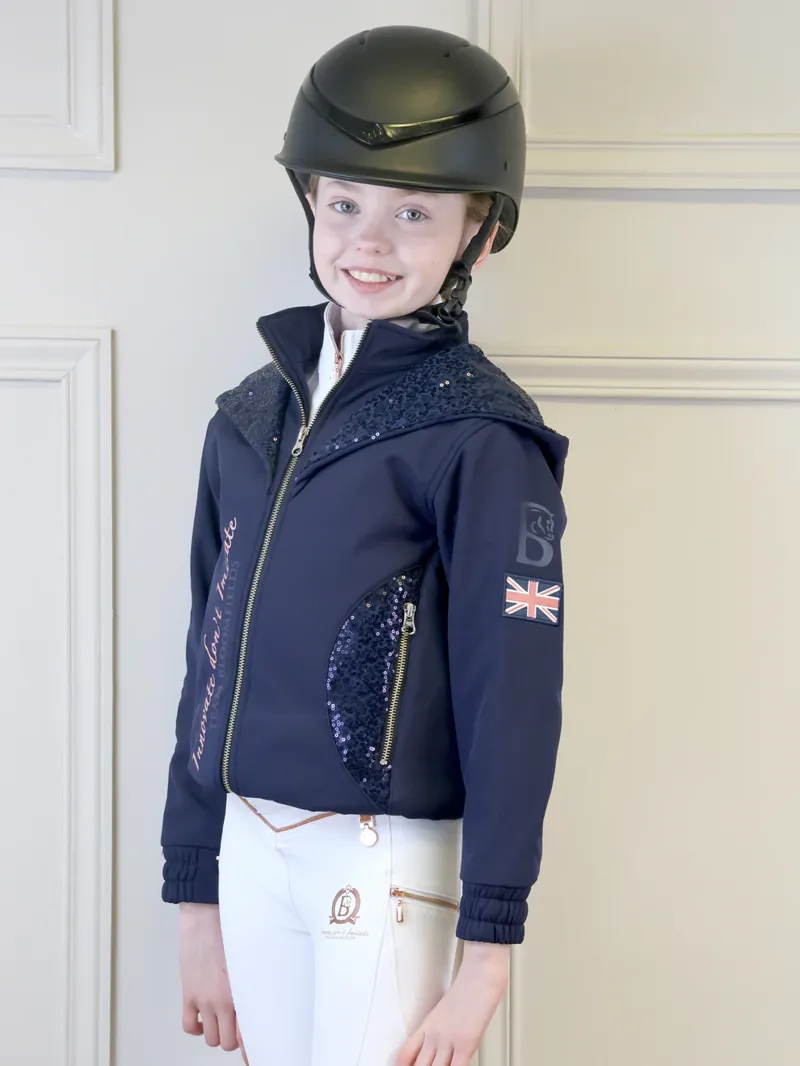 Team Bloomfields Kids Freya Navy Double Collar Showerproof Jacket-3