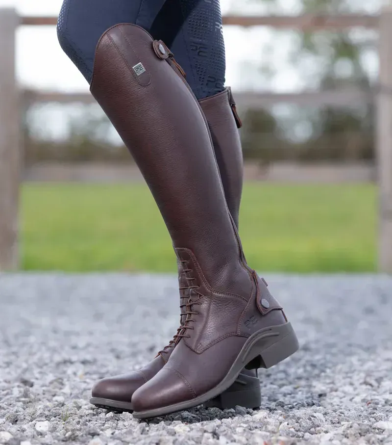 Premier Equine Ladies Regular Vallardi Leather Field Tall Riding Boot in Brown-1